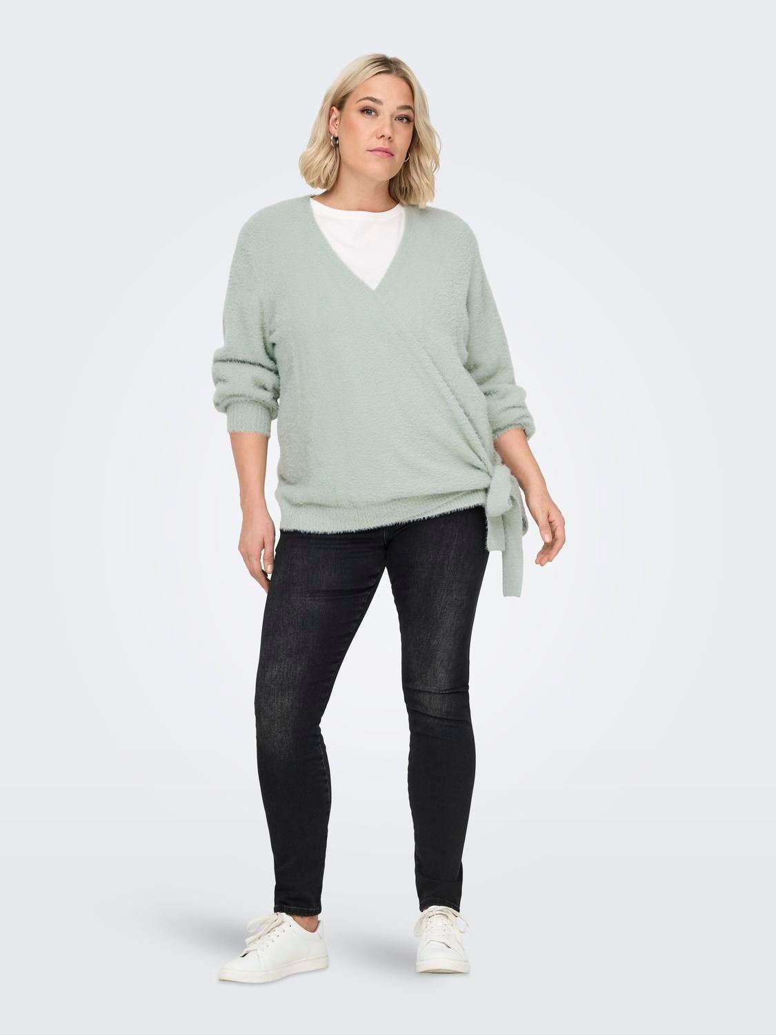 CARAMANDA Strickpullover Aqua Gray