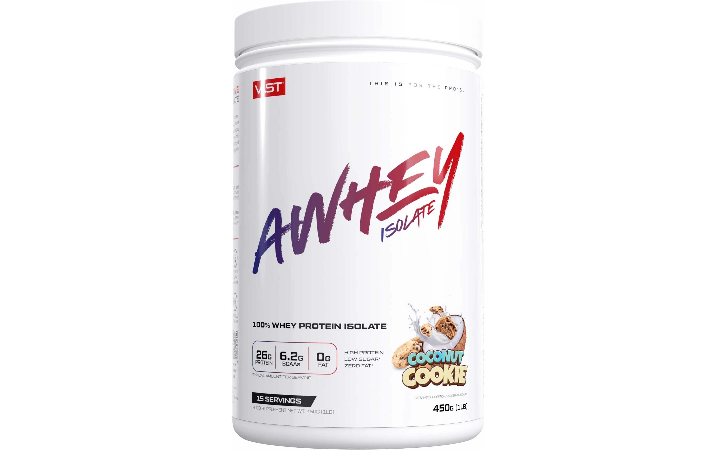 Pulver AWhey Isolate Dose: 450g, Coconut CookieProteingetränk