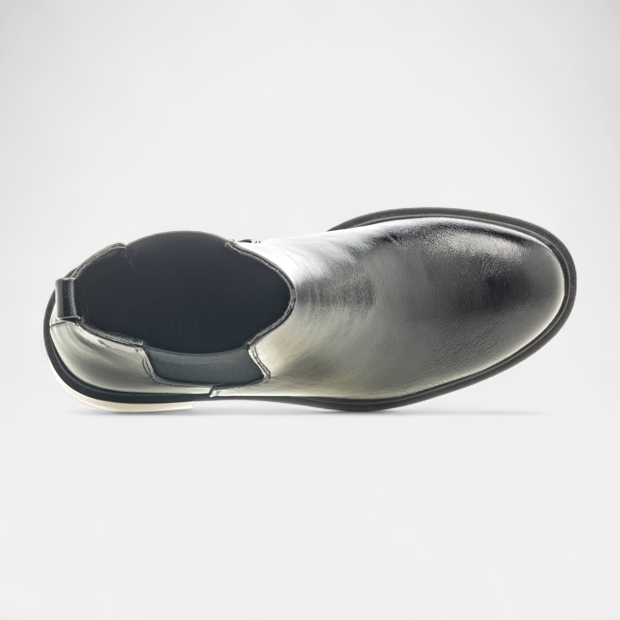 Boots chelsea à talon Femme noir vernis
