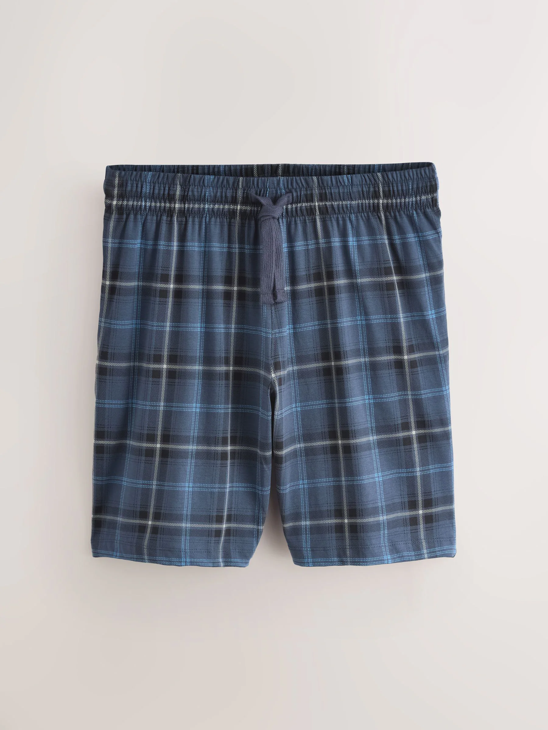 Zwart/marineblauw - Check Short Sleeve Jersey Pyjamas Set 2 Pack