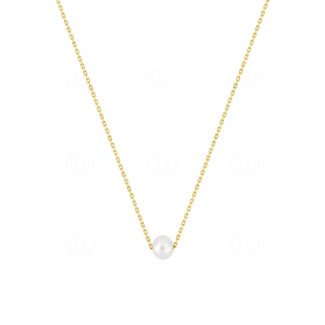 Collier 375/9 K Gelbgold mit Süsswasserzuchtperle 5.0mm