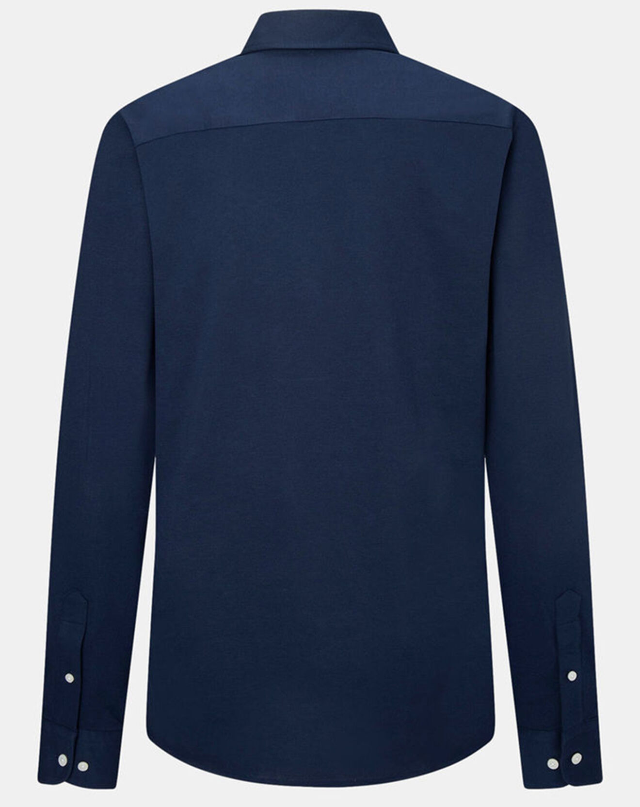 Hackett London Chemise Slim Fit manches longues piquée unie bleu foncé