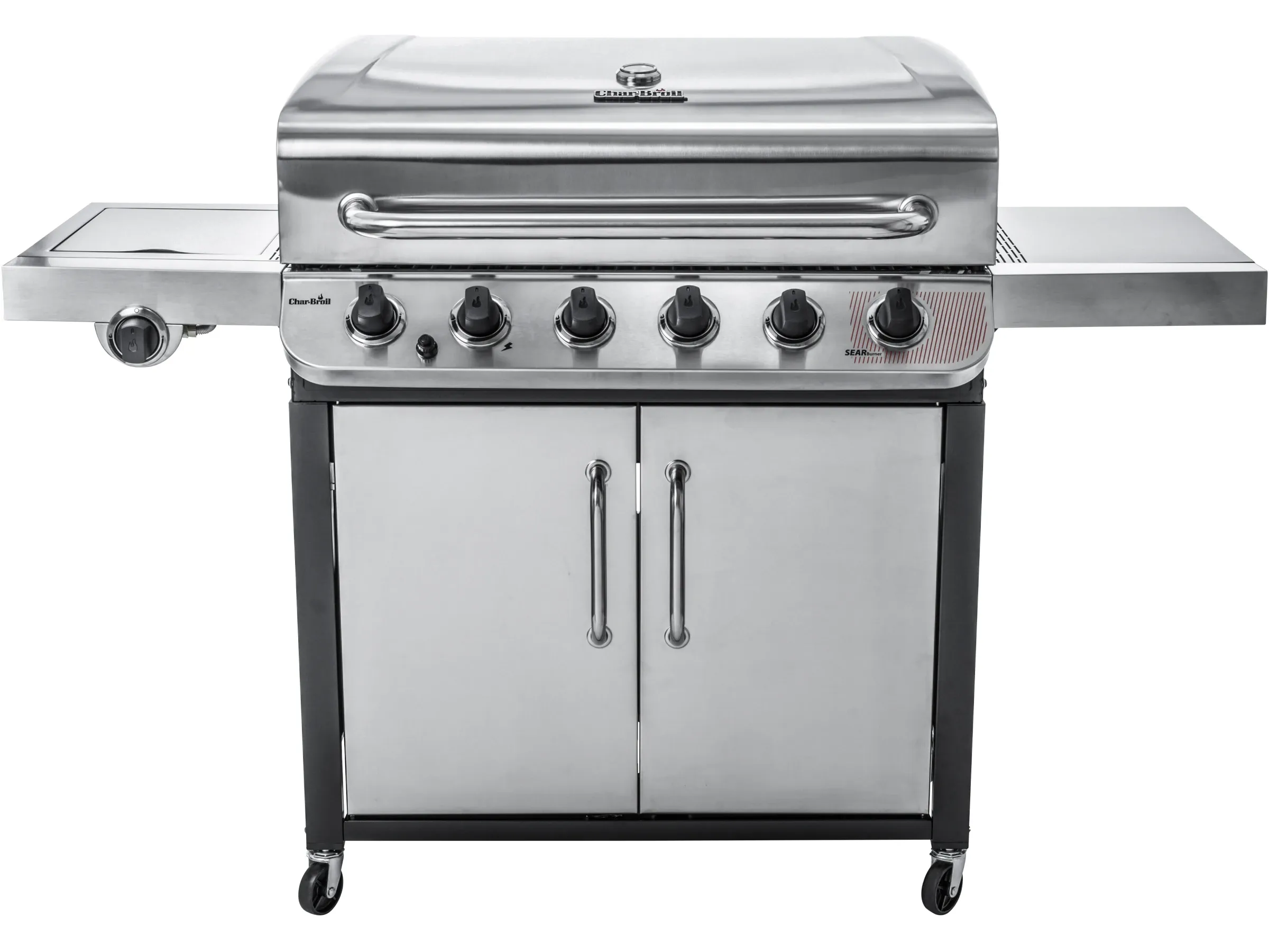 Char-Broil Gasgrill Convective 640 S mit 6 Brennern und Seitenkocher Edelstahl