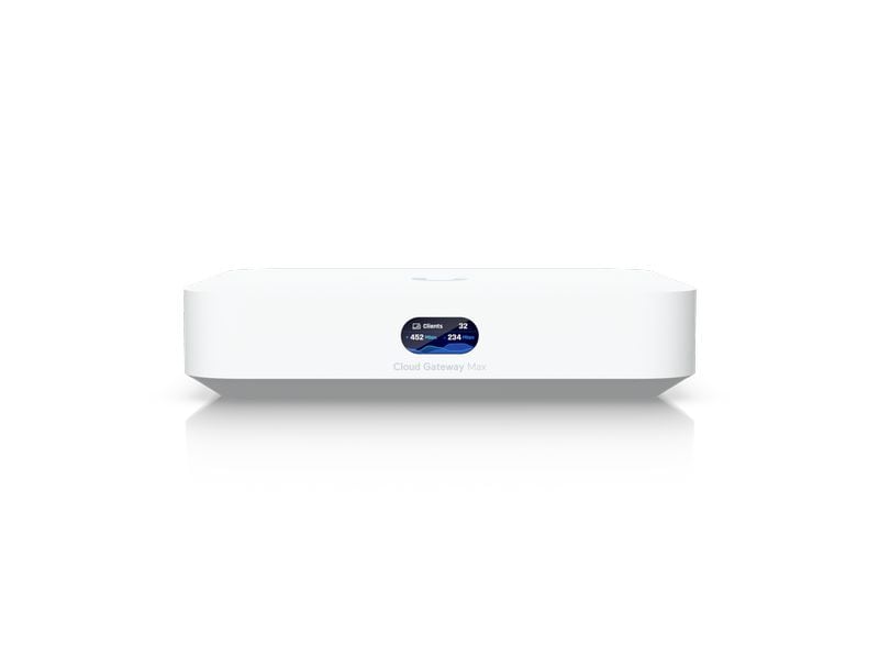 Ubiquiti VPN-Gateway UCG-MAX 512 GB SSD Kompakter 2.5G Cloud Gateway mit Unterstützung für 30  UniFi-Geräte und 300  Clients, 1.5 Gbps IPS-Routing und auswählbarem NVR-Speicher