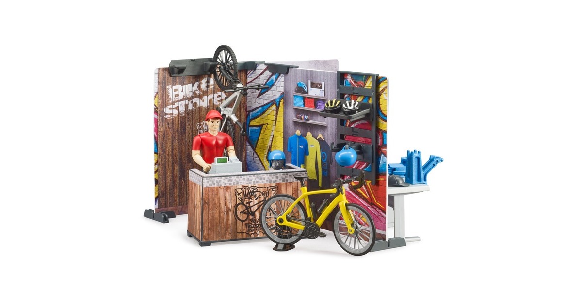 bruderbworld Fietsenwinkel Speelfiguur  (63120)