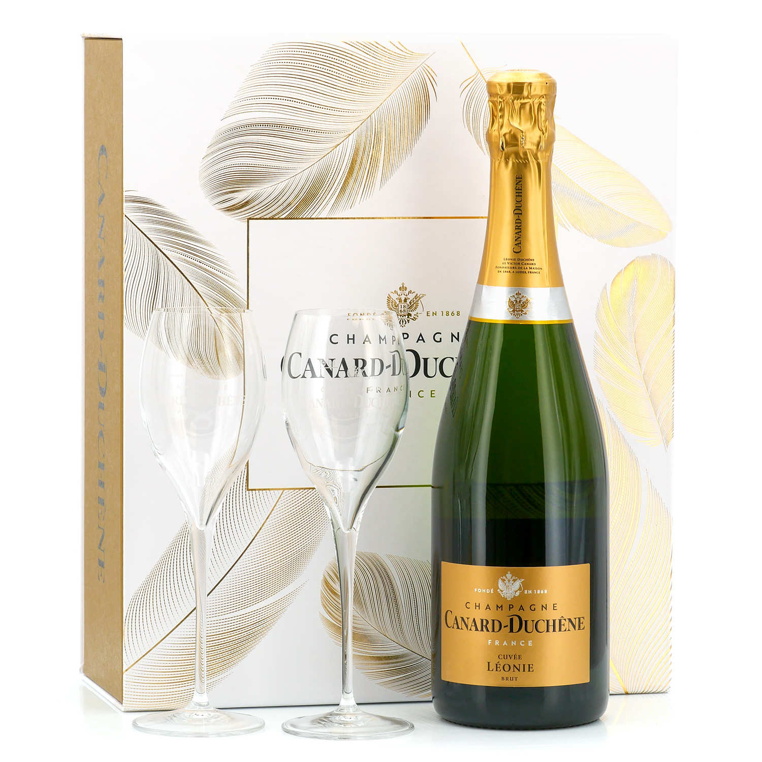 Coffret de Champagne 2 flûtes Canard Duchêne Cuvée Léonie Brut