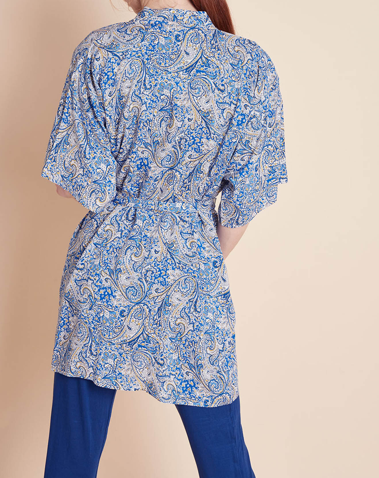 Le Chat Kimono Majorelle imprimé multicolore