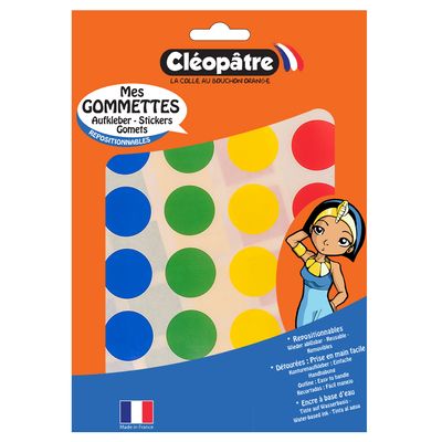 Cléopâtre - 72 gommettes géométriques - 4 cm - 4 couleurs - repositionnables