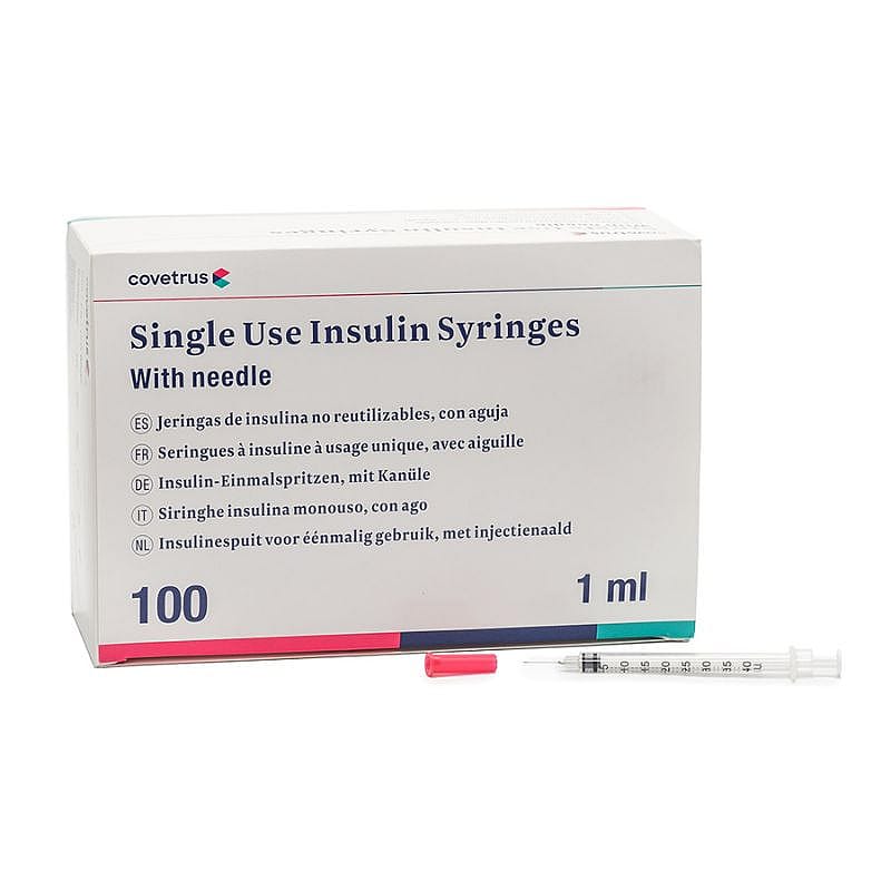 Insuline spuitjes met injectienaald, voor éénmalig gebruik 1 ml U-40 Hond Kat 100 stuks | 20035