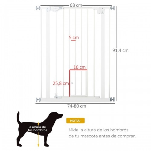 Portão de segurança branco para animais de estimação PawHut