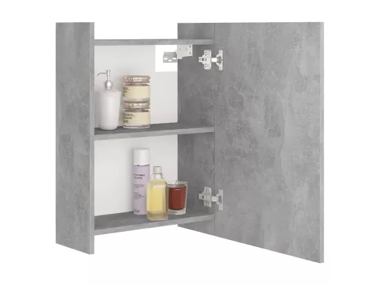 Armoire à miroir de salle de bain Gris béton Bois d’ingénierie