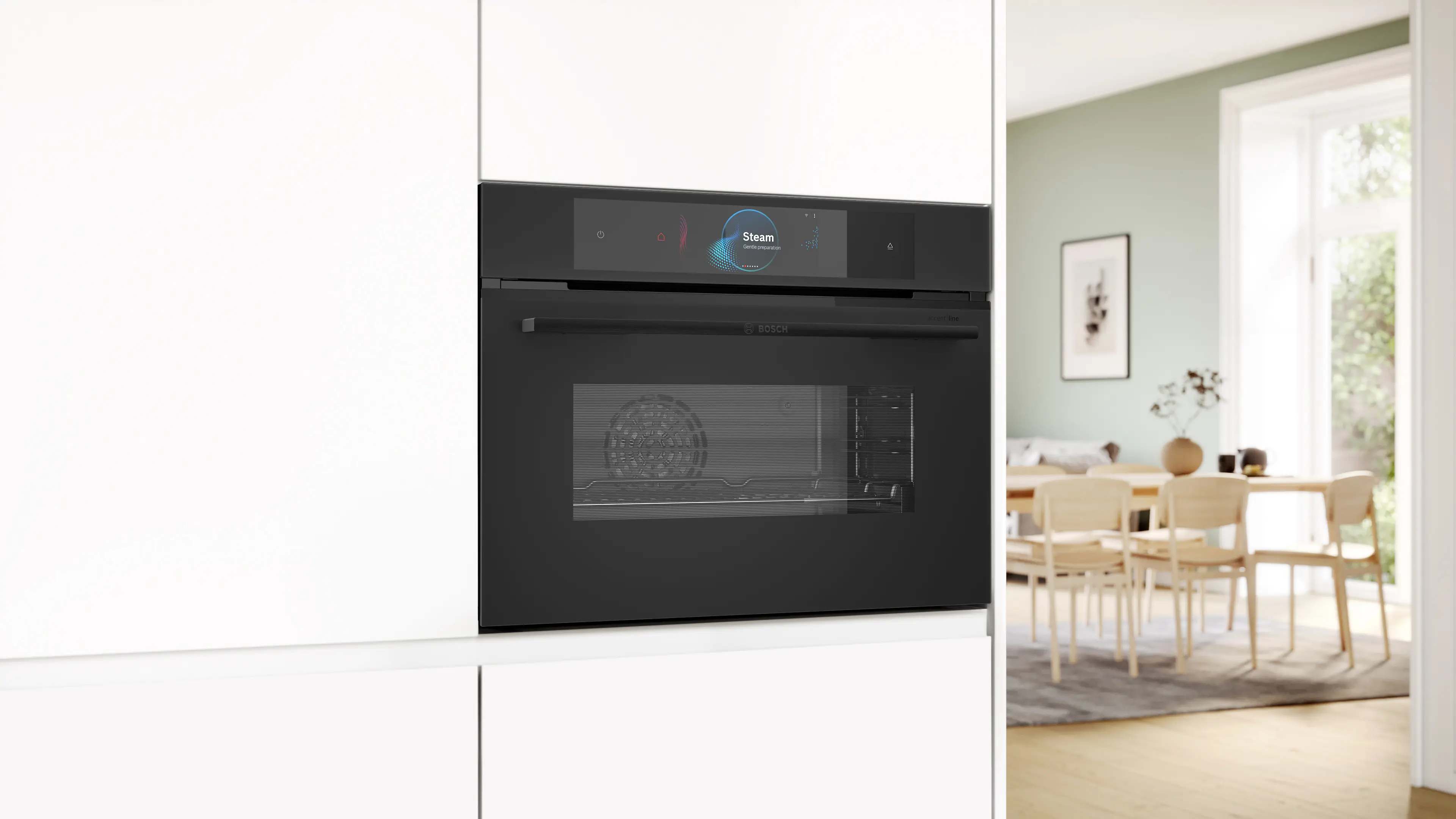 Serie 8 Compacte bakoven met volwaardige stoom 60 x 45 cm Mat zwart