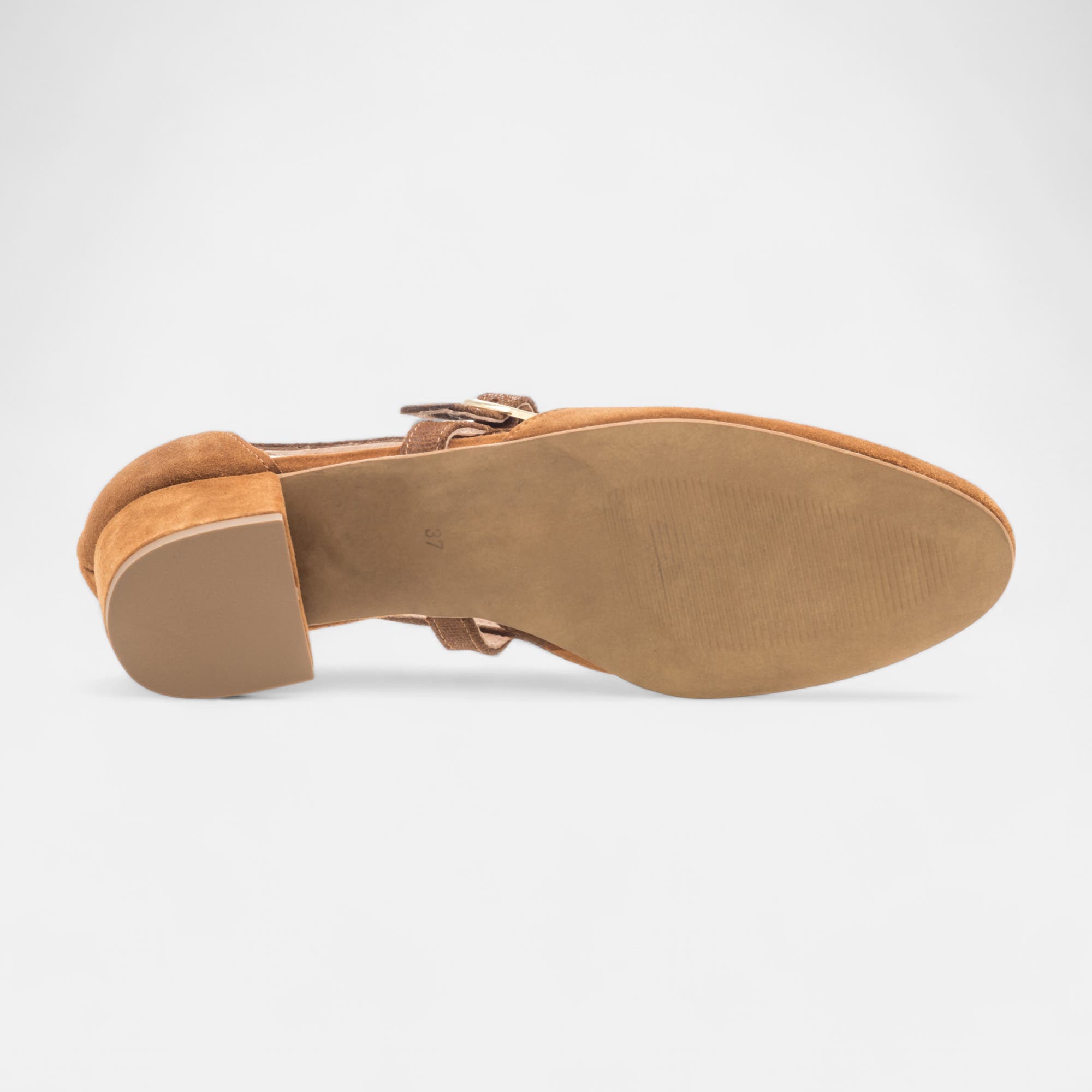Escarpins quartiers ouverts Femme en cuir cognac