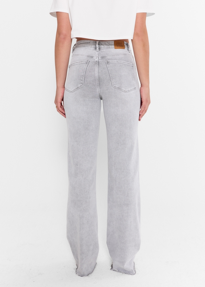 Straight leg stretch jeans lichtgrijs