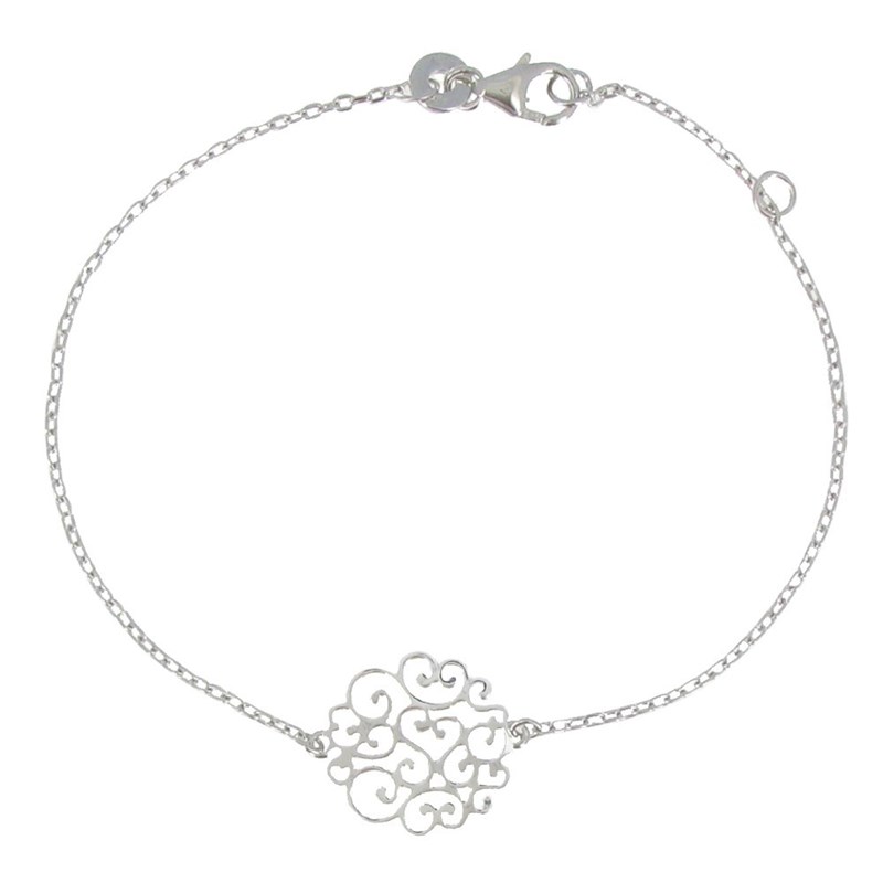 Bracelet Argent Rosace Fleurie