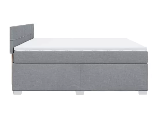 Sommier à lattes de lit avec matelas Gris clair 180x200cm Tissu