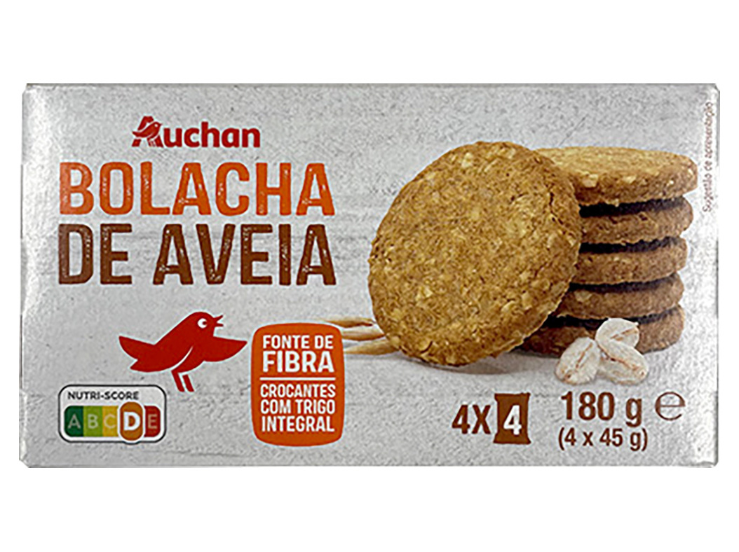 BOLACHA AUCHAN AVEIA 180G