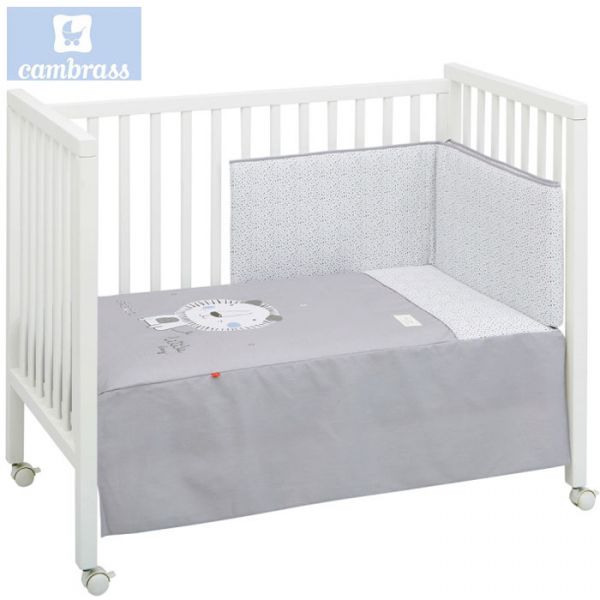 Cambrass Conjunto Colcha 2 Peças Â leão Cinza 70x140 cm