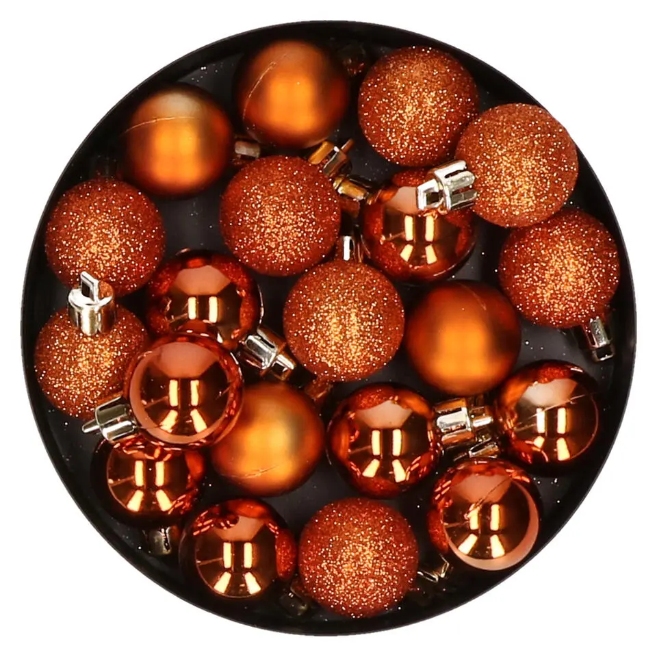 Cosy & Trendy Kerstballen - 20 ST - oranje - 3 cm