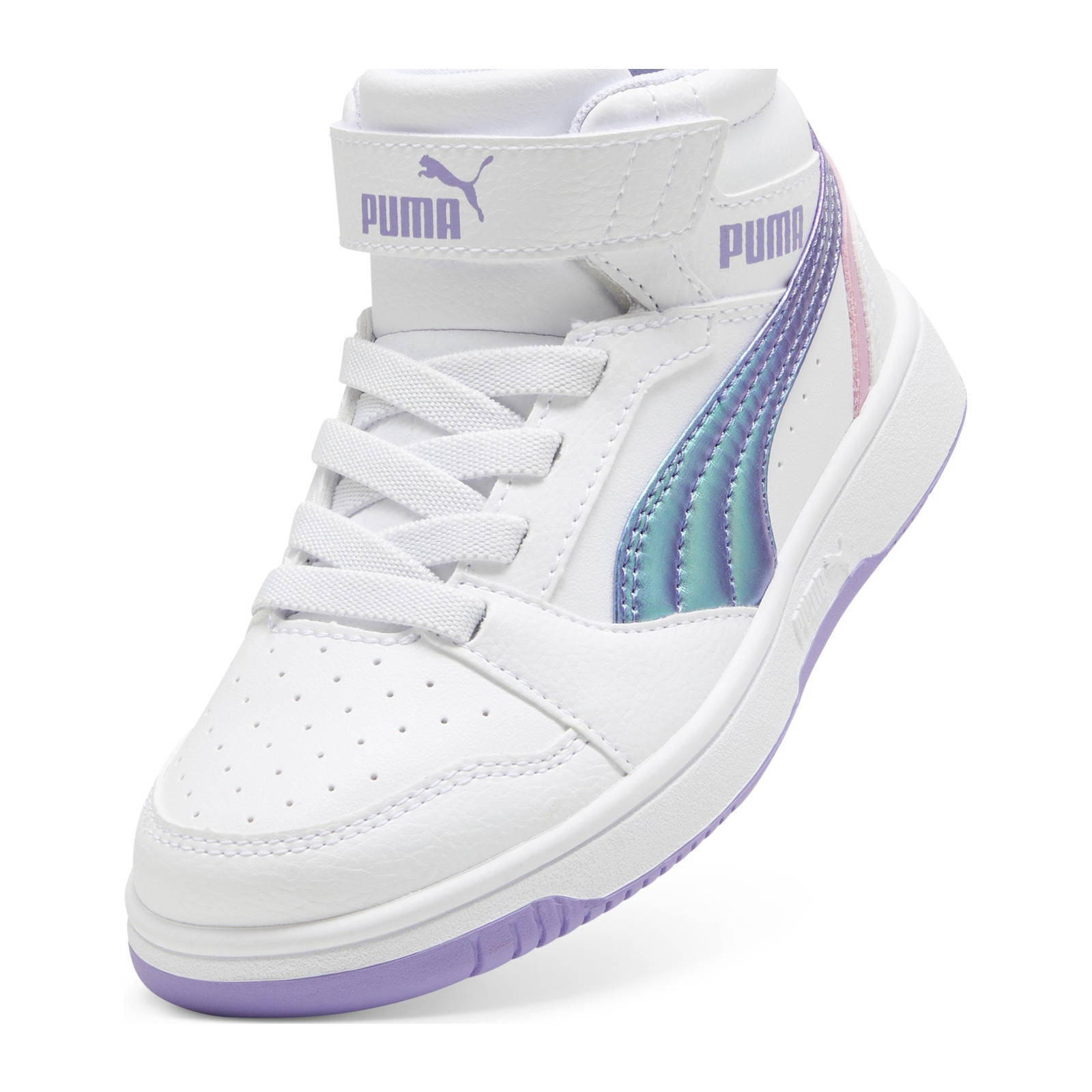 Puma Rebound v6 Mid  sneakers wit/lila/oudroze
