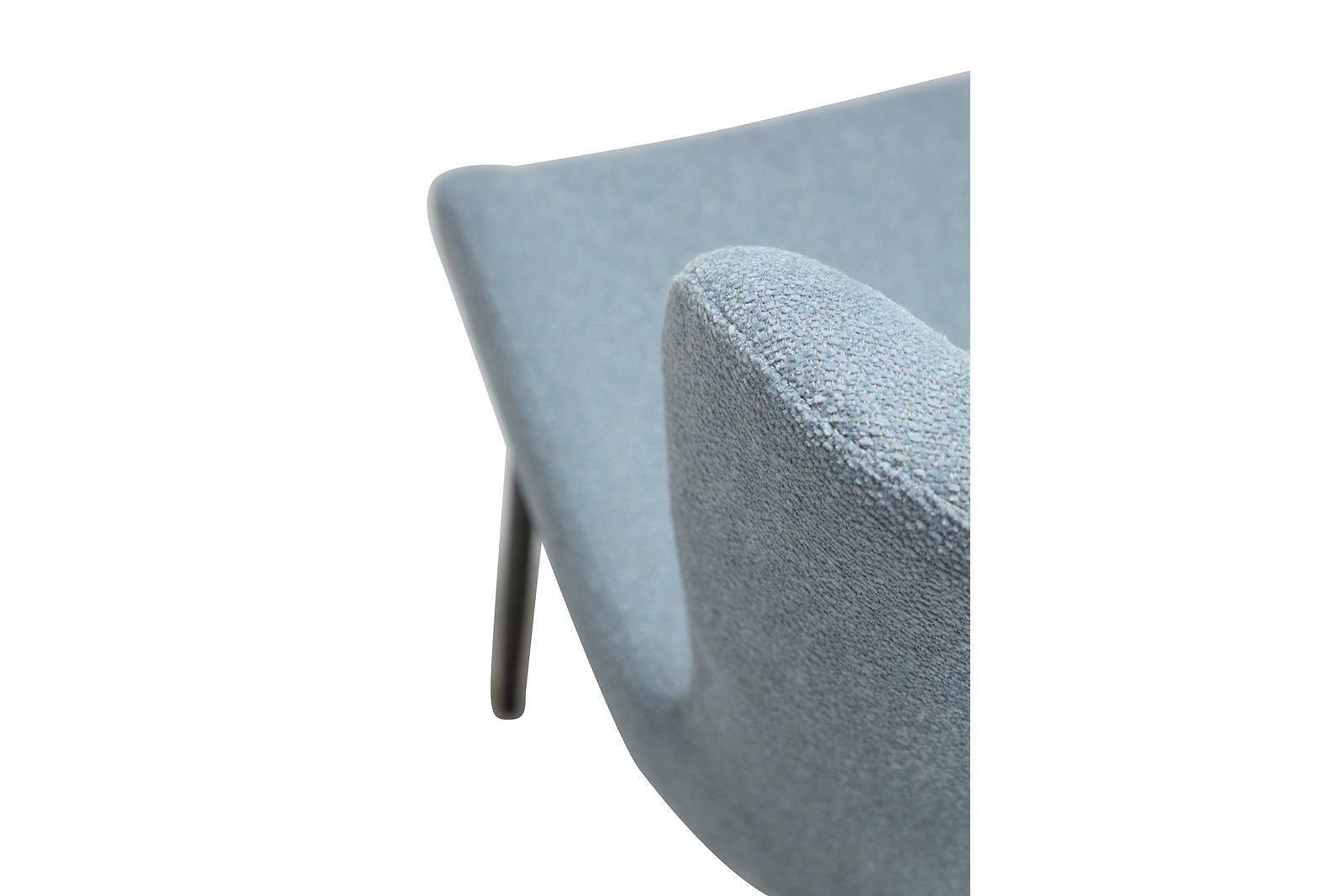 Glam spisestol Tekstil Bouclé Tåget blå og antikk metall ben
