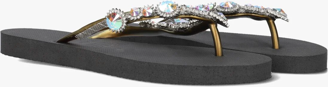 UZURII zwarte uzurii teenslippers chrystal marilyn