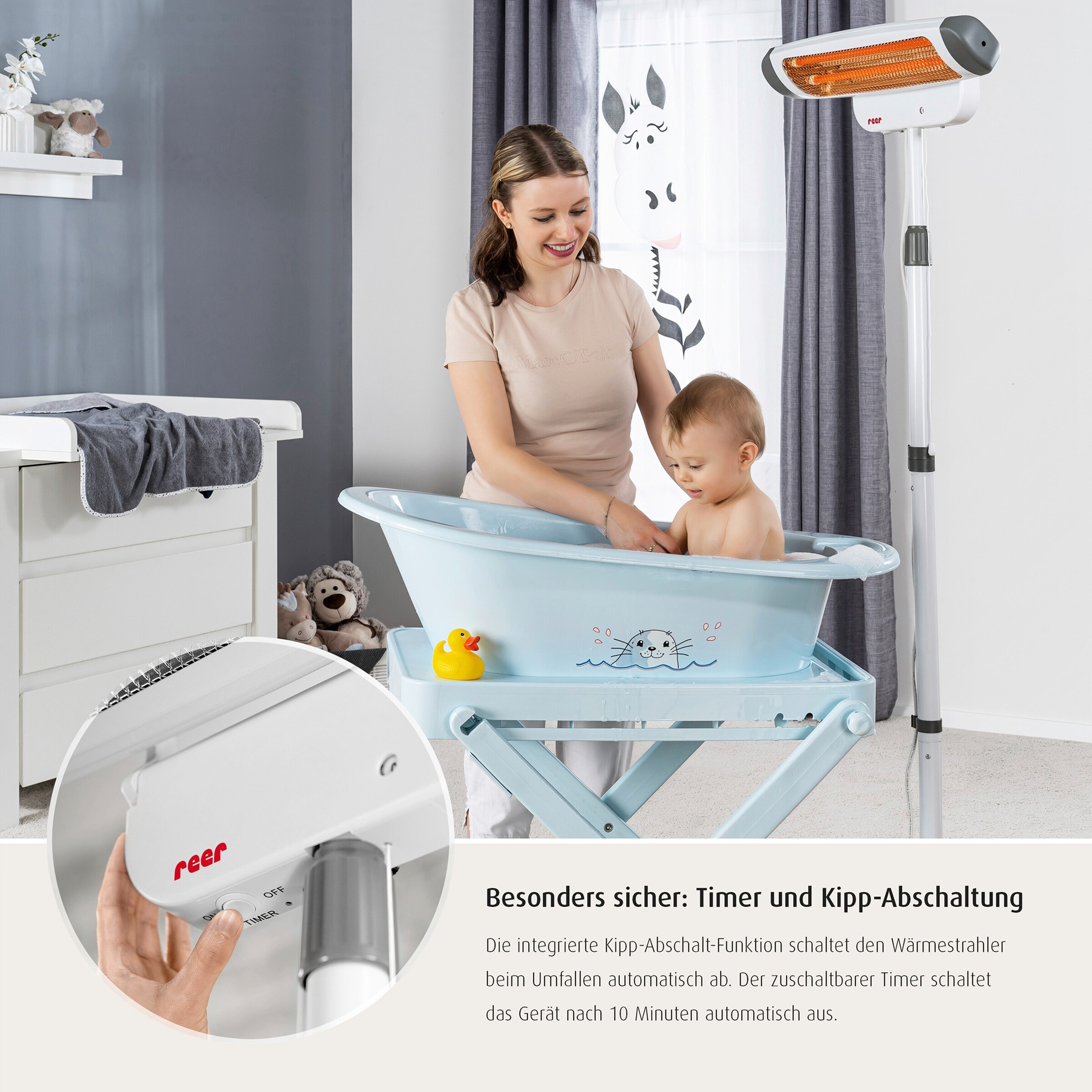 reer Heizstrahler 2-in-1 FeelWell mit Standfuß und Abschaltautomatik