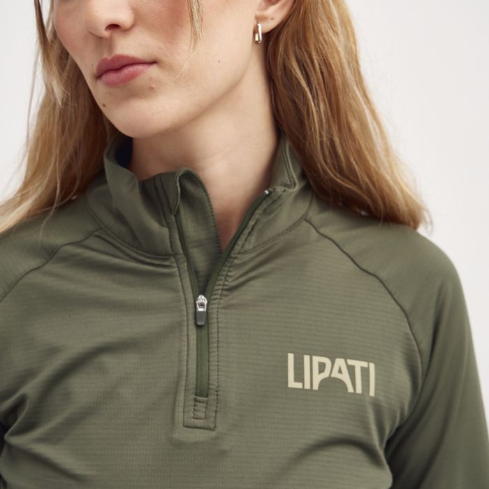 Lipati Dame Trøjer Moderate Half Zip Long Sleeve Grøn