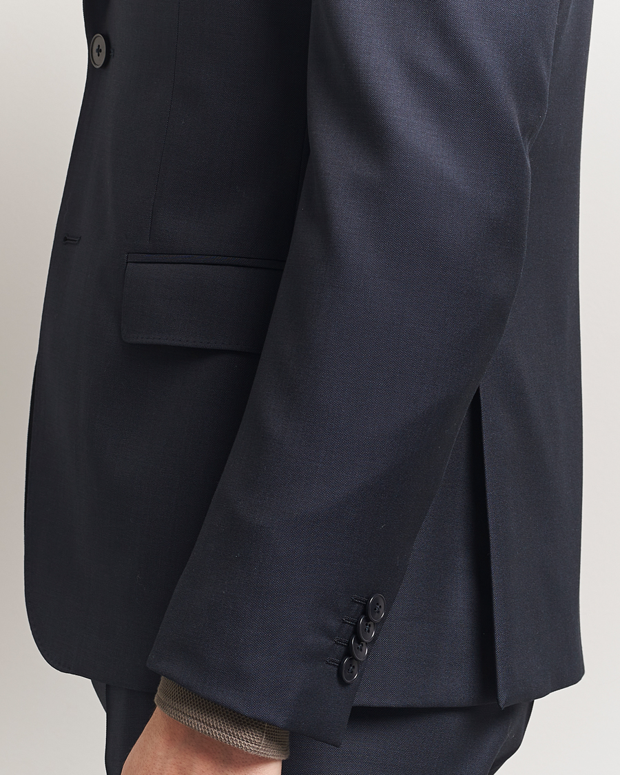 Zegna Tailored Wool Suit Navy