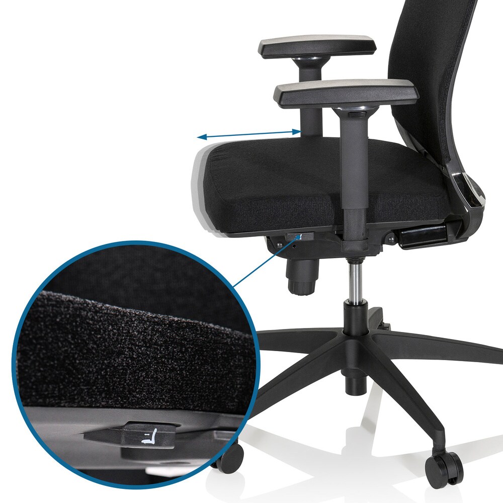 Profi Bürostuhl PORTO MAX HIGH I Stoff/Netzstoff mit Armlehnen (höhenverstellbar) hjh OFFICE
