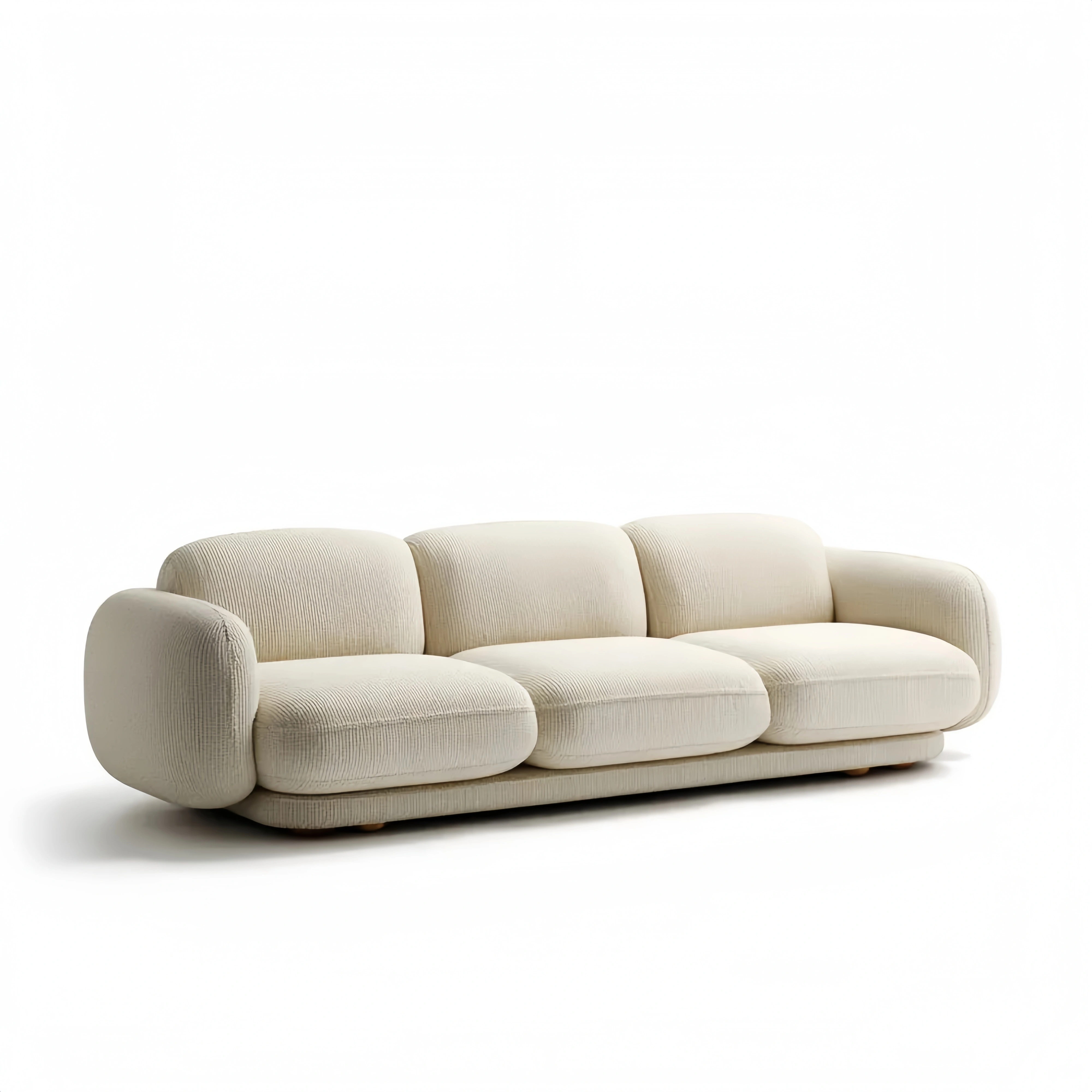 3-Sitzer-Sofa Stoffpolster 240x100x75 cm – Creme – Modernes Design