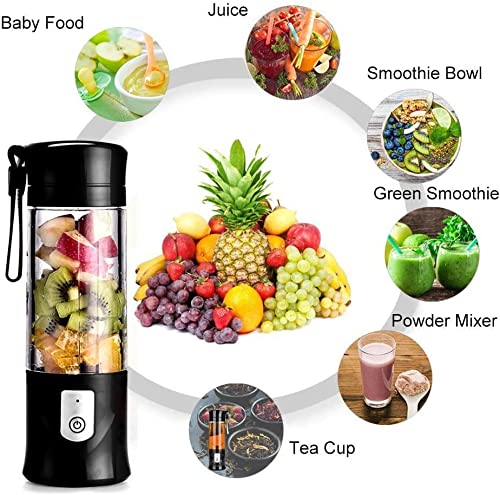 WENPIC Mélangeur portable rechargeable par USB – Mélangeur portable pour milkshakes et smoothies – 6 lames – Presse agrumes à fruits et légumes – Pour voyage, sport, cuisine – Mini mélangeur portable : Cuisine et Maison