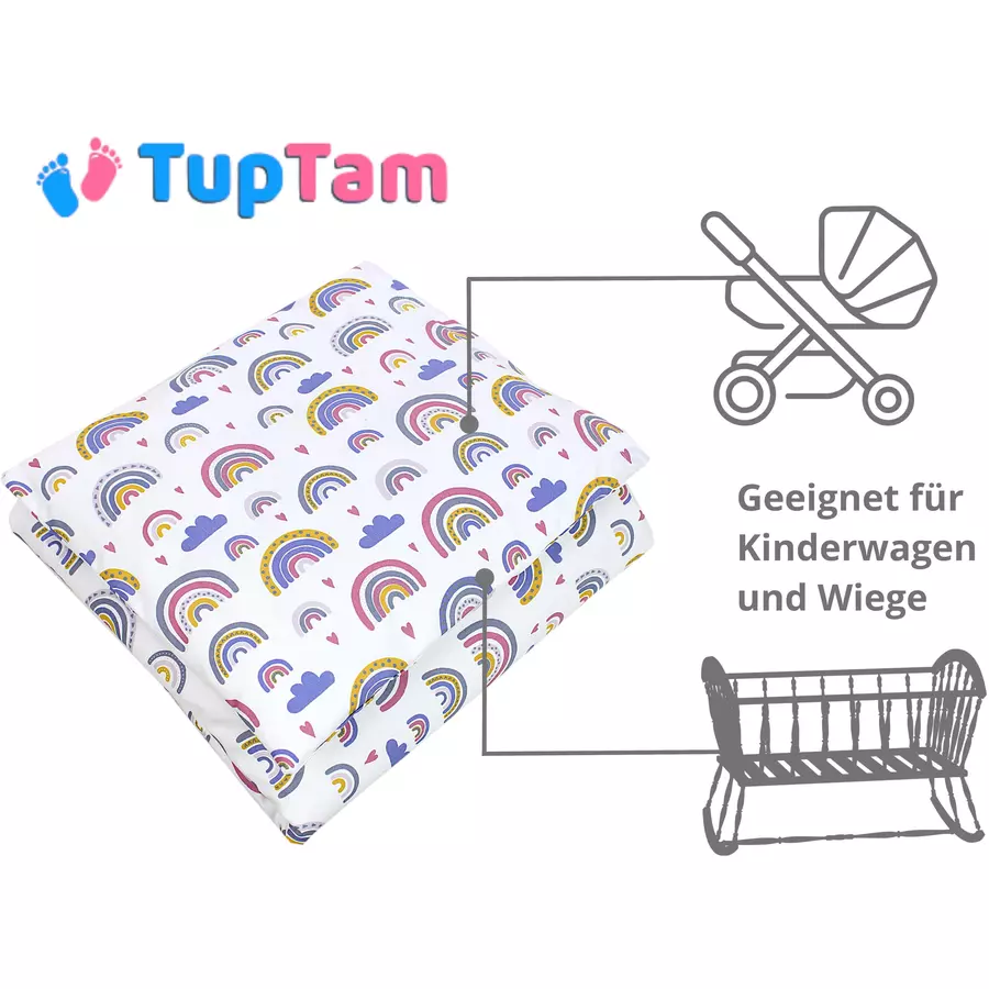 TupTam Unisex Baby Wiegenset 4-teilig pinkblau