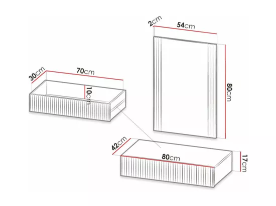 Coiffeuse Levmari 111, Blanc, Miroir, 97x80x42cm