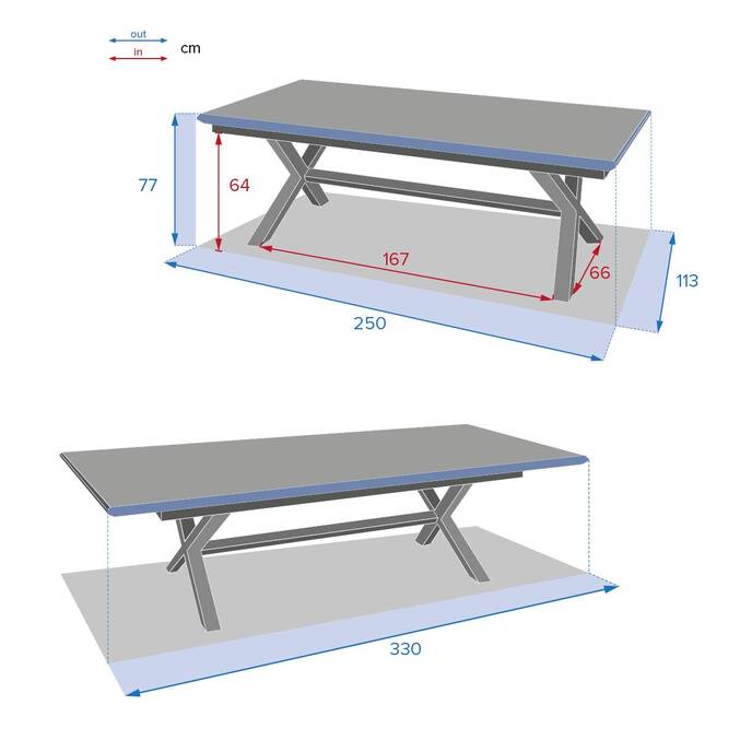 Table de jardin extensible AXIOME Effet bois Honey & Praline
