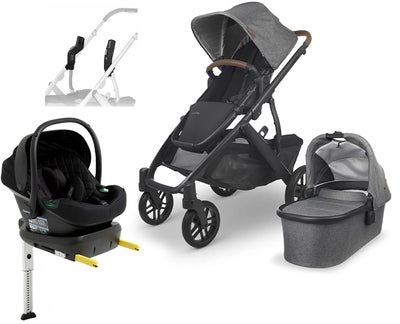 UPPAbaby VISTA V2 Duovogn inkl. Beemoo Route Babybilstol & Base, Greyson Black/Black Stone