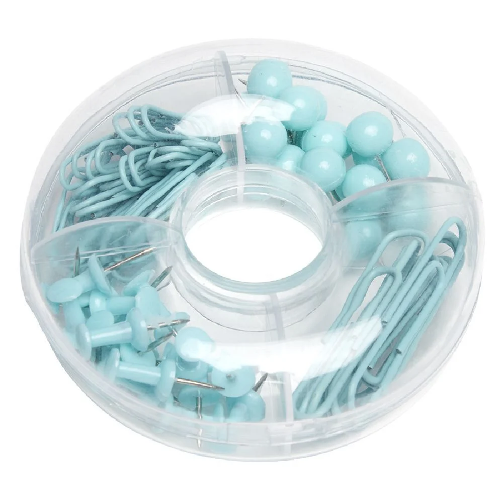 Set de papeterie 4 en 1 80 pièces de couleur bleue