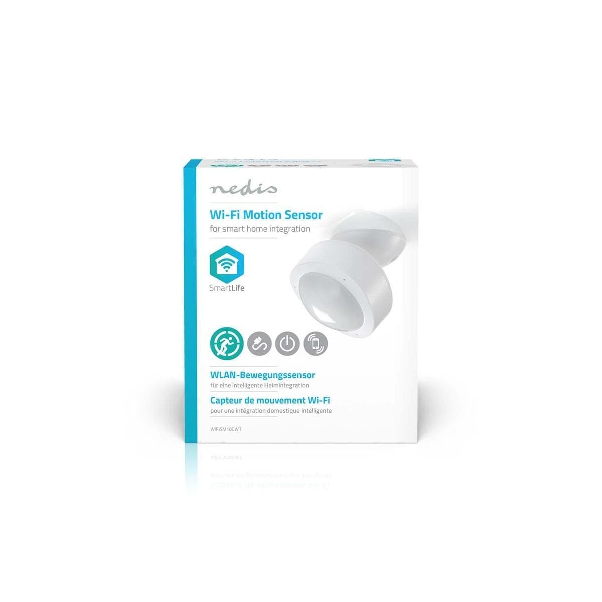 Nedis SmartLife Bevegelsessensor | Wi-Fi | Batteri drevet / Nettstrøm drevet | Detektorvinkel: 120 ° | Detektorrekkevidde: 10.0 m | Hvit