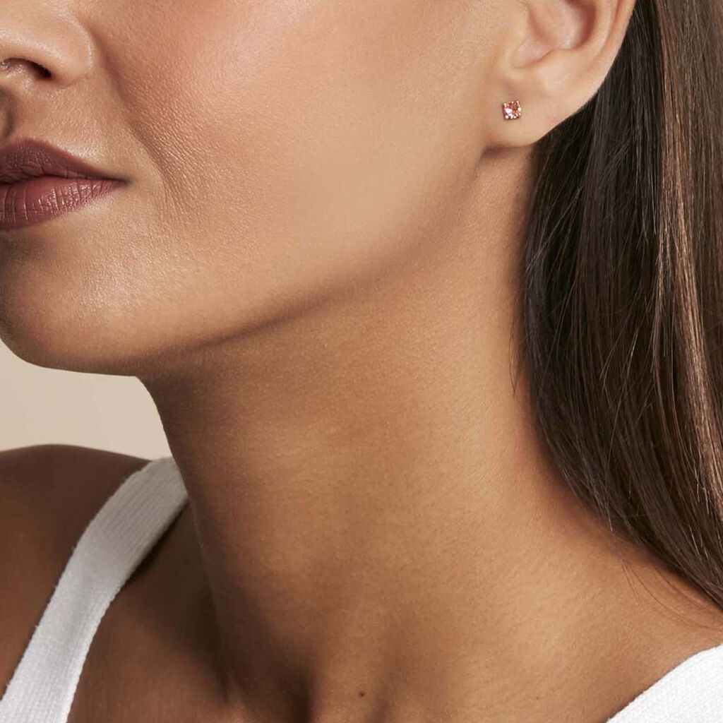 Boucles D'oreilles Puces Rio Argent Rose Oxyde