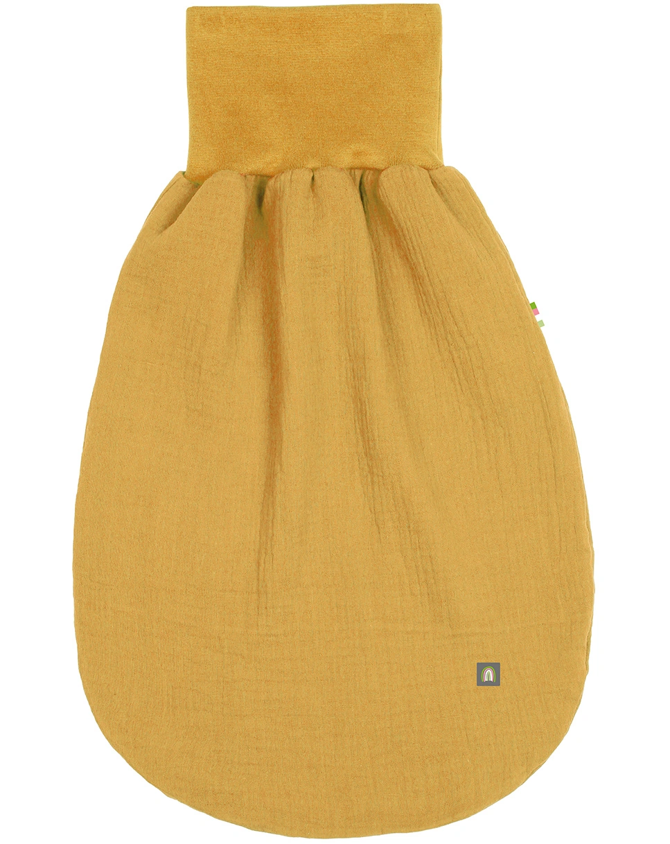Musselin-Strampelsack SCHLAFNESTCHEN in mustard