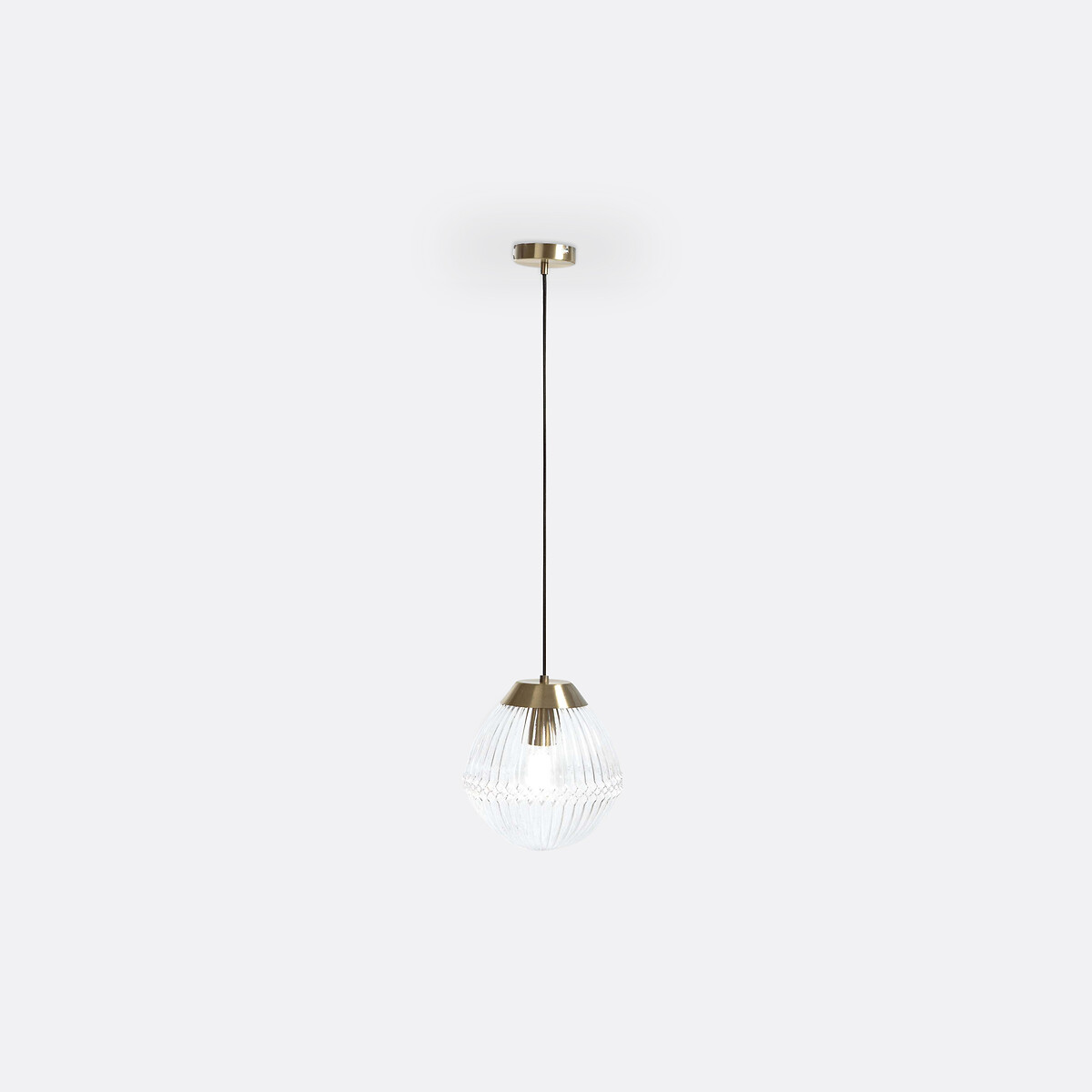 LA REDOUTE INTERIEURS<br>Luminária pendente em latão e vidro canelado Ø26 cm, Ari