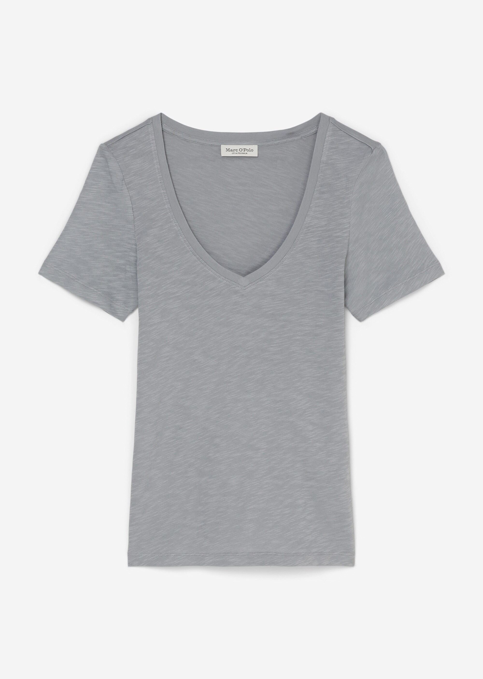 V-Neck-T-Shirt regular aus Organic Cotton Slub Jersey