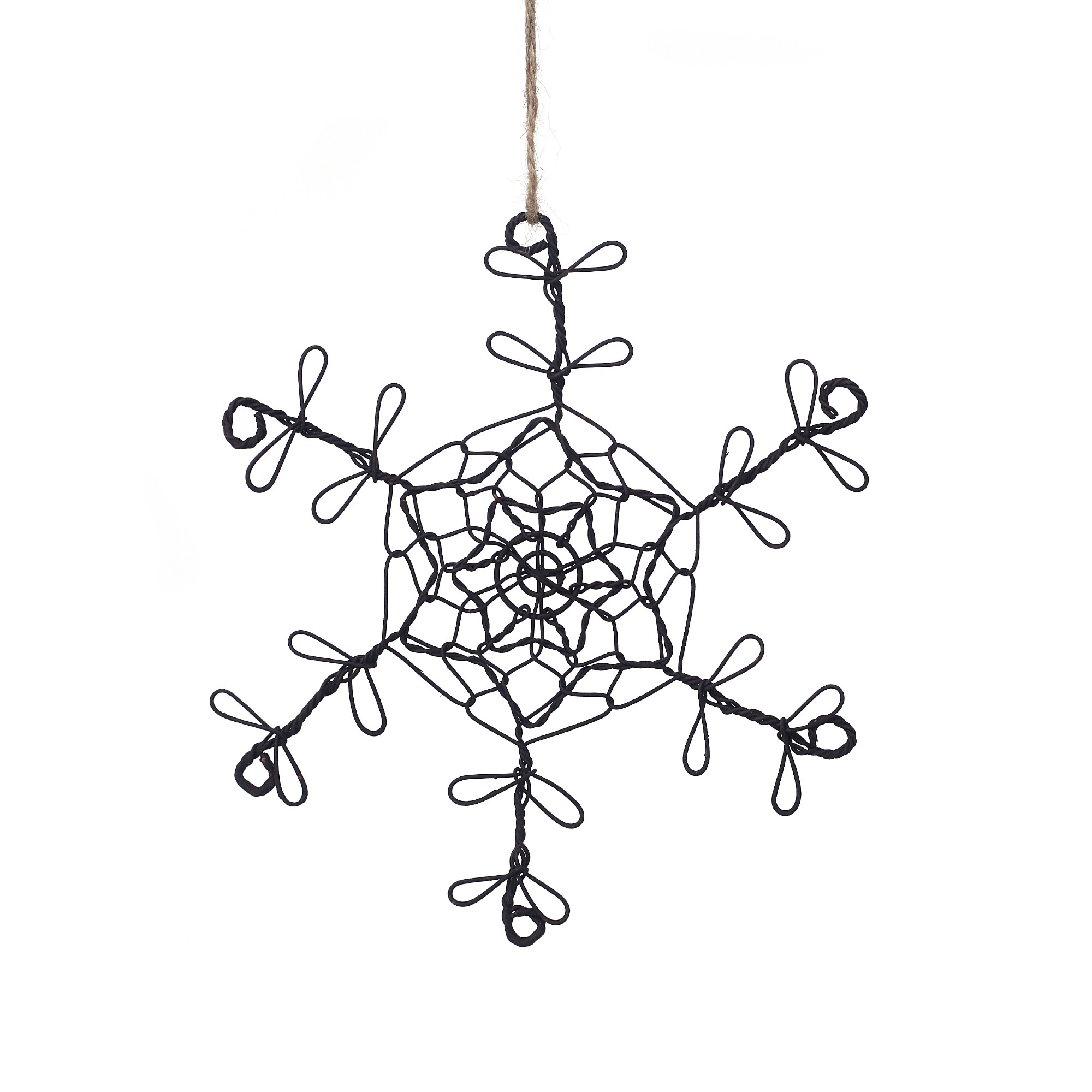 Baumanhänger 'Schneekristall', antik-braun, Ø 13 cm von fischer's lagerhaus