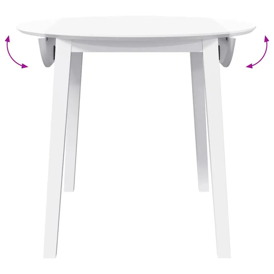 vidaXL Eettafel - Inklapbare tafel - Wit - Massief rubberhout - 90x90x55 cm