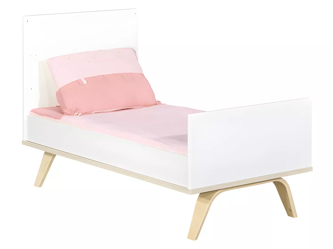 Lit bébé évolutif Serena Blanc et bois
