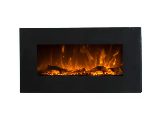 Cheminée électrique CHANDELA - Murale - L84 x P14 x H45 cm - Noire