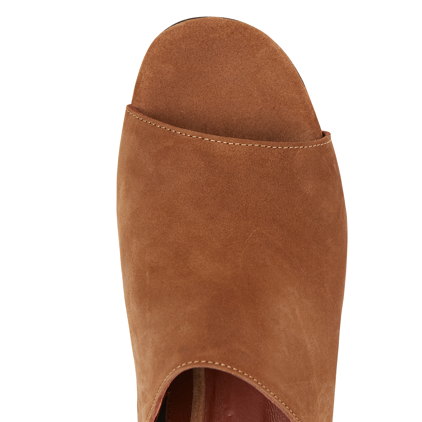 HORIZON 55 - Mules talons mi-hauts en cuir velours | Marron