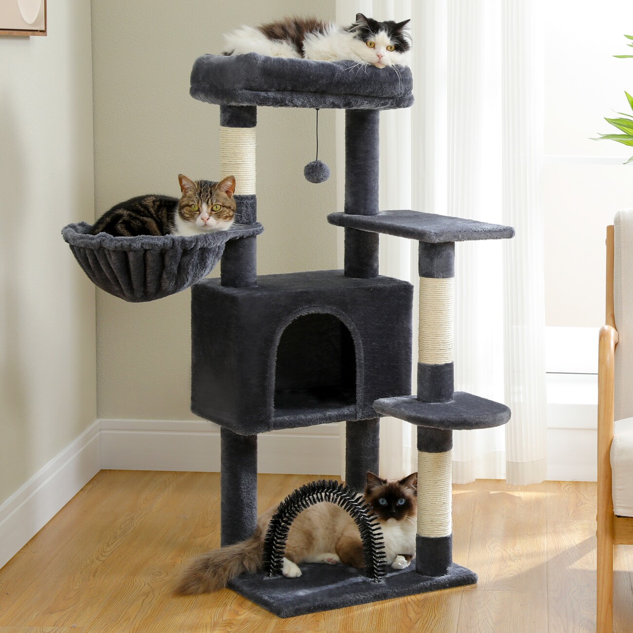Pawz Road Kratzbaum 106 cm - mit Sisal & Spielbaum