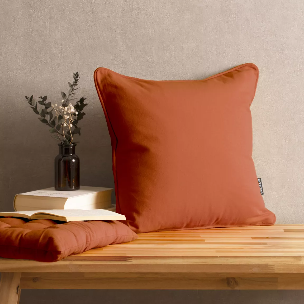 Coussin carré coton (40 x 40 cm) Pixel Terracotta