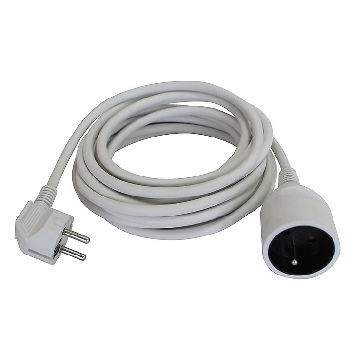 Rallonge blanche H05VVF 3G1 5mm² 5m